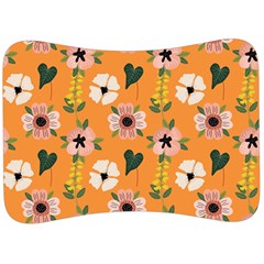 Flower Orange Pattern Floral Velour Seat Head Rest Cushion by Dutashop