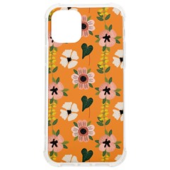 Flower Orange Pattern Floral Iphone 12/12 Pro Tpu Uv Print Case by Dutashop