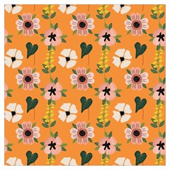 Flower Orange Pattern Floral Lightweight Scarf 