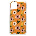 Flower Orange Pattern Floral iPhone 12 mini TPU UV Print Case	 Front