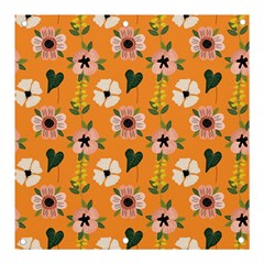 Flower Orange Pattern Floral Banner And Sign 3  X 3  by Dutashop