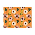 Flower Orange Pattern Floral One Side Premium Plush Fleece Blanket (Mini) 35 x27  Blanket Front