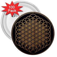 Horizon Sempiternal Bring Abstract Pattern 3  Buttons (100 pack) 