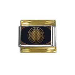 Horizon Sempiternal Bring Abstract Pattern Gold Trim Italian Charm (9mm)