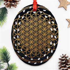 Horizon Sempiternal Bring Abstract Pattern Oval Filigree Ornament (Two Sides)