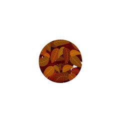 Watercolor Leaves Leaf Orange 1  Mini Buttons