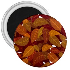 Watercolor Leaves Leaf Orange 3  Magnets