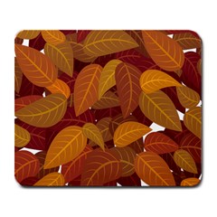 Watercolor Leaves Leaf Orange Large Mousepad