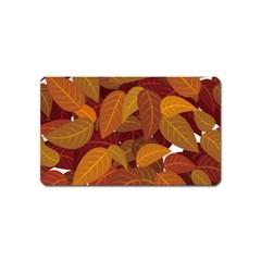 Watercolor Leaves Leaf Orange Magnet (name Card) by Jancukart