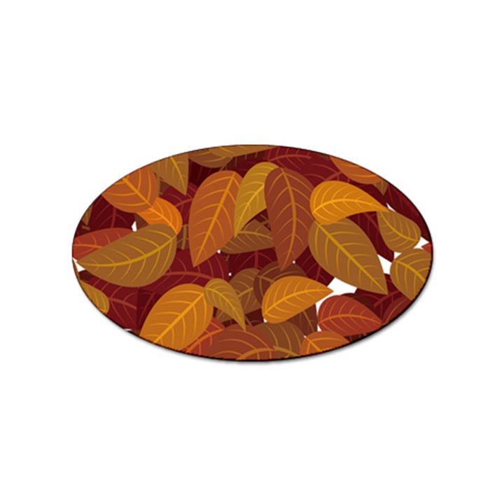 Watercolor Leaves Leaf Orange Sticker Oval (100 pack)