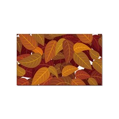 Watercolor Leaves Leaf Orange Sticker Rectangular (10 Pack)