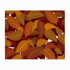 Watercolor Leaves Leaf Orange Small Glasses Cloth