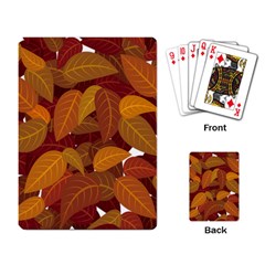 Watercolor Leaves Leaf Orange Playing Cards Single Design (rectangle)