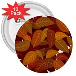 Watercolor Leaves Leaf Orange 3  Buttons (10 pack)  Front