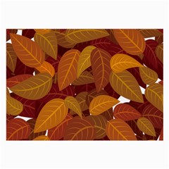 Watercolor Leaves Leaf Orange Large Glasses Cloth