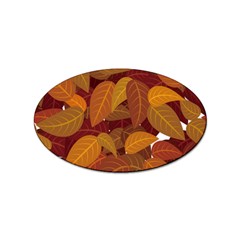 Watercolor Leaves Leaf Orange Sticker Oval (10 Pack)