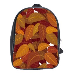 Watercolor Leaves Leaf Orange School Bag (large) by Jancukart