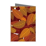 Watercolor Leaves Leaf Orange Mini Greeting Card Right