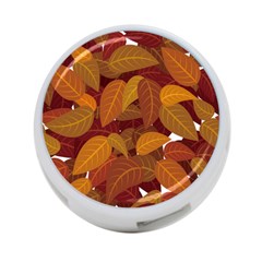 Watercolor Leaves Leaf Orange 4-port Usb Hub (two Sides)