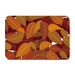 Watercolor Leaves Leaf Orange Plate Mats