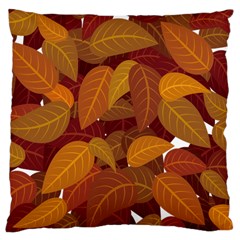 Watercolor Leaves Leaf Orange Large Cushion Case (one Side)