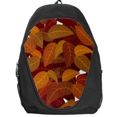 Watercolor Leaves Leaf Orange Backpack Bag