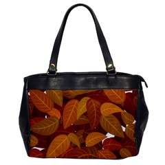 Watercolor Leaves Leaf Orange Oversize Office Handbag