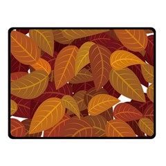 Watercolor Leaves Leaf Orange One Side Fleece Blanket (small)