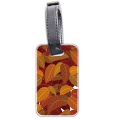 Watercolor Leaves Leaf Orange Luggage Tag (two Sides)