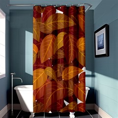 Watercolor Leaves Leaf Orange Shower Curtain 36  X 72  (stall) 