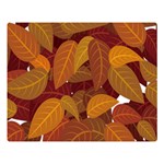 Watercolor Leaves Leaf Orange Premium Plush Fleece Blanket (Large) 80 x60  Blanket Front