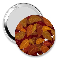 Watercolor Leaves Leaf Orange 3  Handbag Mirrors