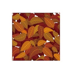 Watercolor Leaves Leaf Orange Satin Bandana Scarf 22  X 22 