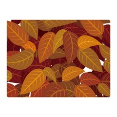 Watercolor Leaves Leaf Orange Premium Plush Fleece Blanket (mini)