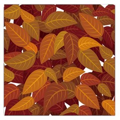 Watercolor Leaves Leaf Orange Square Satin Scarf (36  X 36 )