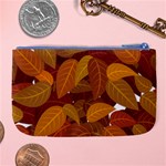 Watercolor Leaves Leaf Orange Large Coin Purse Back