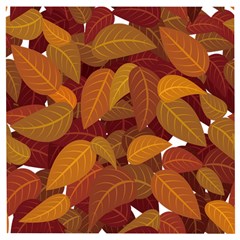 Watercolor Leaves Leaf Orange Wooden Puzzle Square