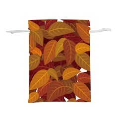 Watercolor Leaves Leaf Orange Lightweight Drawstring Pouch (m) by Jancukart