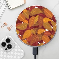 Watercolor Leaves Leaf Orange Wireless Fast Charger(white)