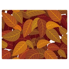 Watercolor Leaves Leaf Orange One Side Premium Plush Fleece Blanket (extra Small)