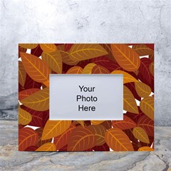 Watercolor Leaves Leaf Orange White Tabletop Photo Frame 4 x6 