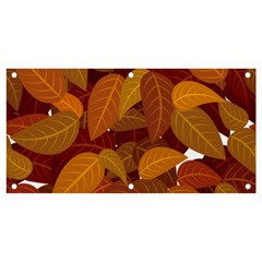 Watercolor Leaves Leaf Orange Banner And Sign 4  X 2 