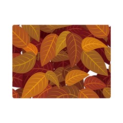 Watercolor Leaves Leaf Orange One Side Premium Plush Fleece Blanket (mini)