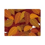 Watercolor Leaves Leaf Orange One Side Premium Plush Fleece Blanket (Mini) 35 x27  Blanket Front