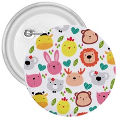 Cute Animals Cartoon Seamless Background 3  Buttons