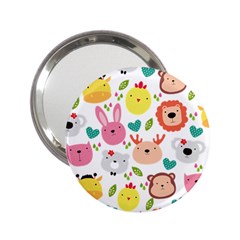 Cute Animals Cartoon Seamless Background 2 25  Handbag Mirrors by Jancukart