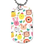 Cute Animals Cartoon Seamless Background Dog Tag (One Side) Front