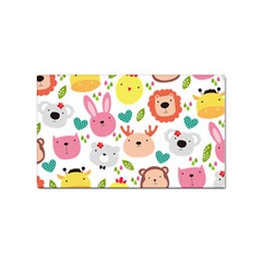 Cute Animals Cartoon Seamless Background Sticker Rectangular (100 Pack) by Jancukart