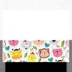 Cute Animals Cartoon Seamless Background Rectangular Jigsaw Puzzl by Jancukart