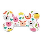 Cute Animals Cartoon Seamless Background Dog Tag Bone (Two Sides) Front